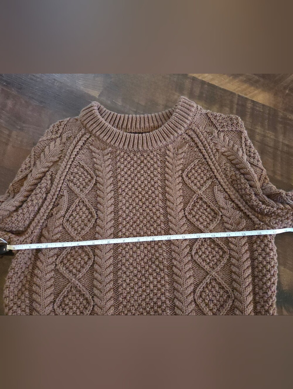 L.L. Bean Brown Mens Signature 100% Cotton Fisherman Sweater Size Medium - Picture 7 of 7